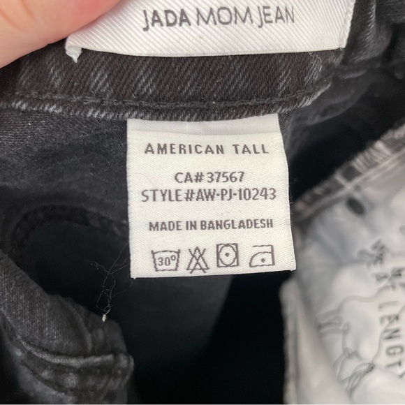 American Tall Jada Mom Jean 27 T Black Denim High Rise - Picture 9 of 10
